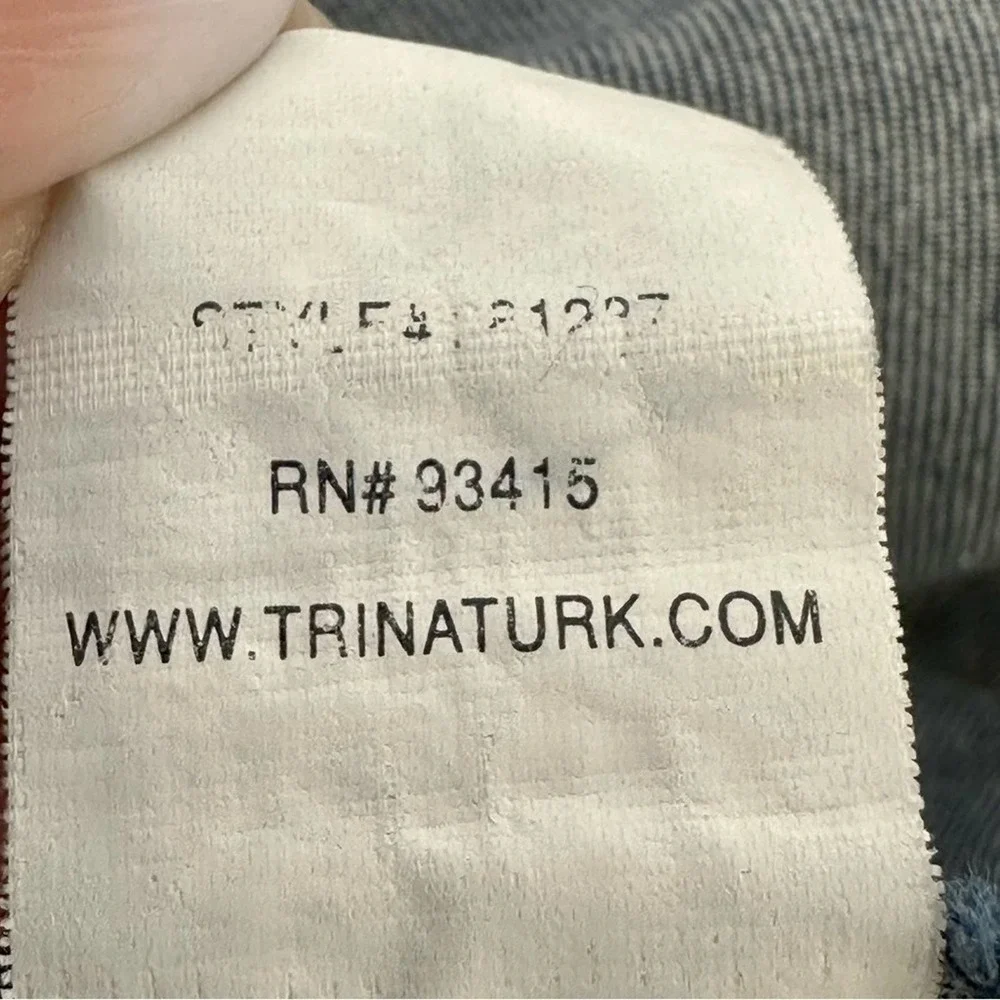 Trina Turk Denim Shift Tunic Dress 100% Cotton Short Sleeve - Size Small - Picture 5 of 6